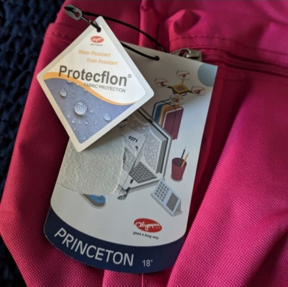 Olympia Princeton A 1010 Fuschia Pink Backpack Water Resistant 102025 - Picture 8 of 10